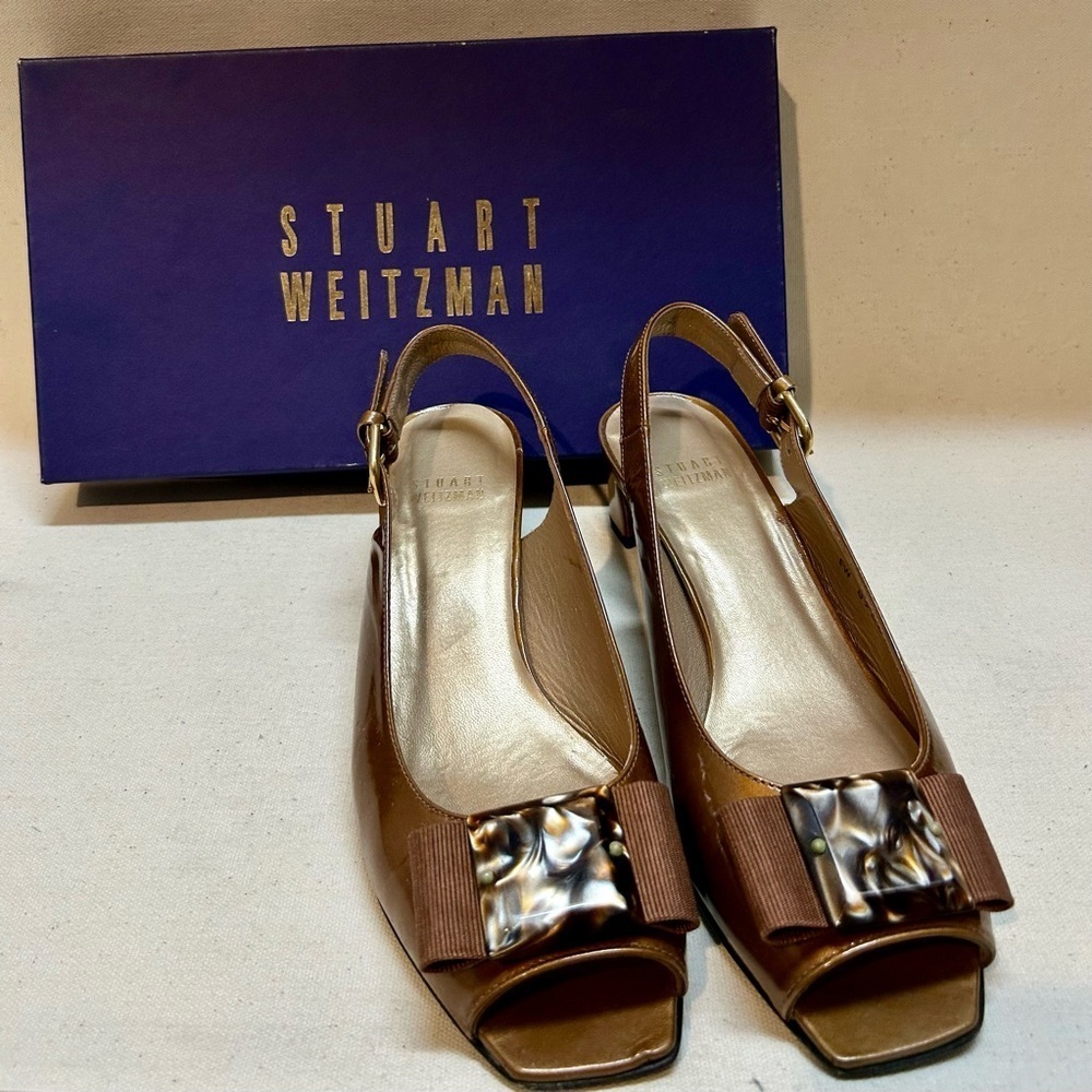 Stuart Weitzman Tan Slingback Heels - Picture 2 of 5